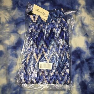 ❌SOLD❌ on ThredUp—F21 Blue Chevron Leggings