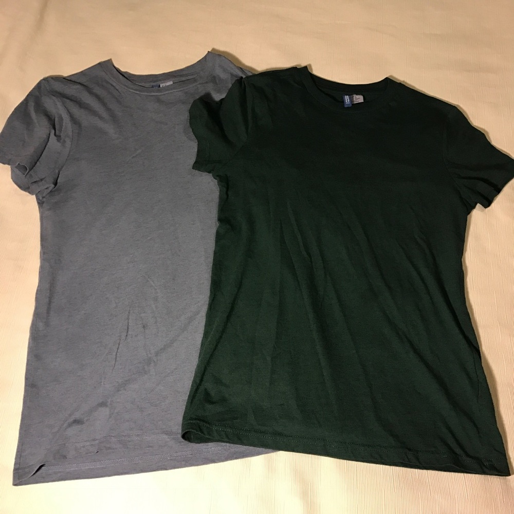 H&M Men's Divided Crew Neck T-Shirts XS - 2 Pack