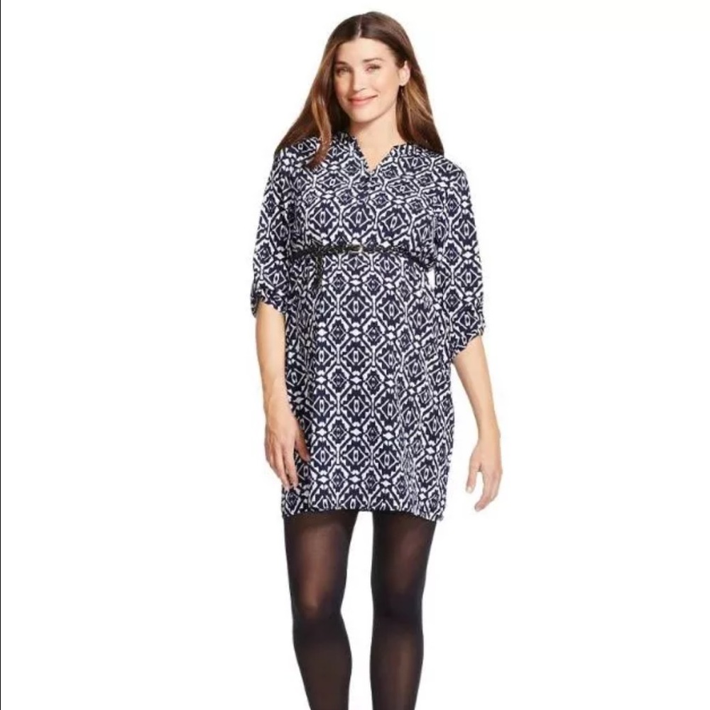 NWT Small Ma Cherie Navy Maternity Dress with Belt