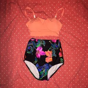 High waisted swimsuit set