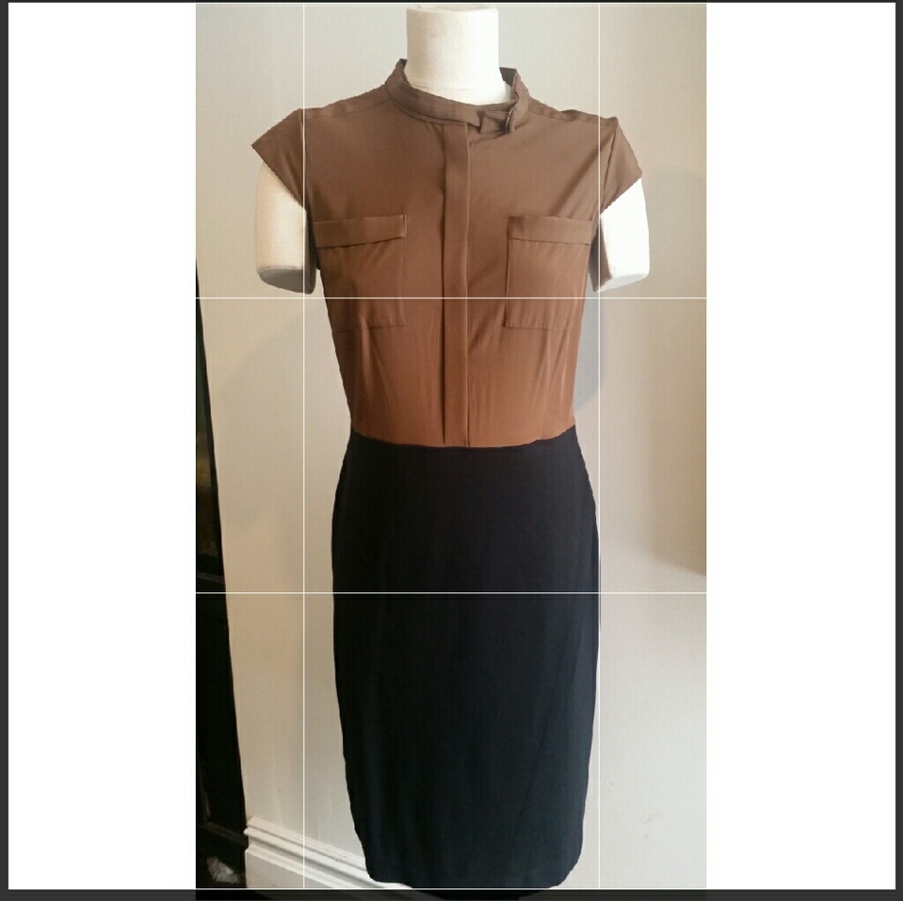 Ann Taylor tan black dress