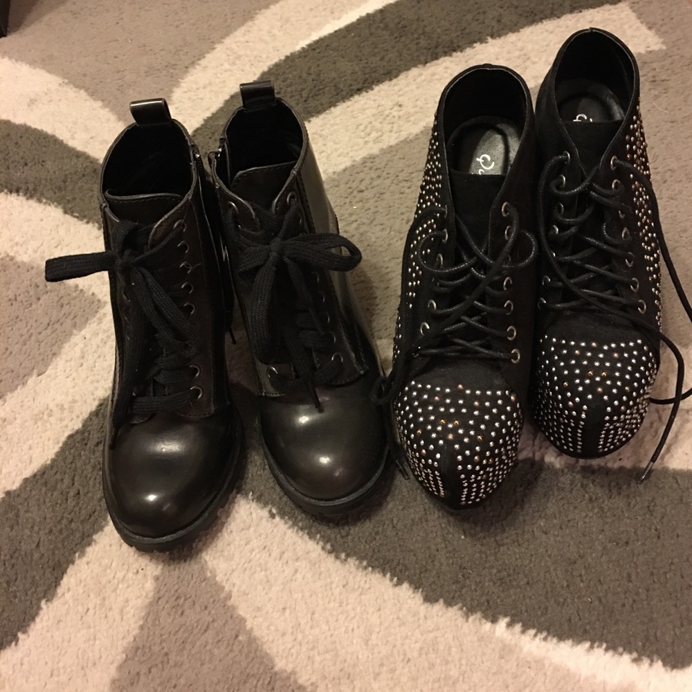 2 pair of black booties size 6.5