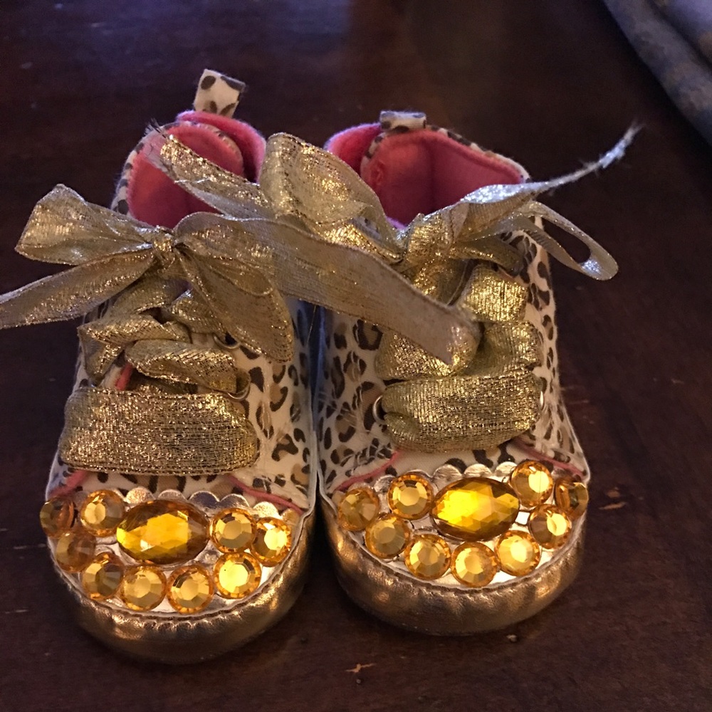 Cheetah print baby shoes