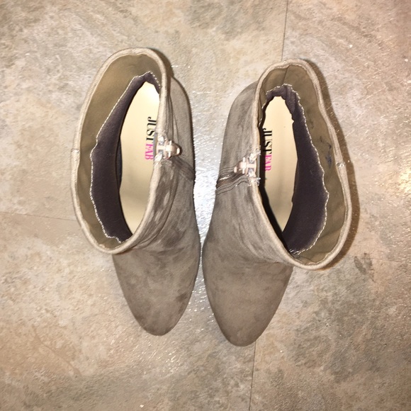 JustFab Faux Suede Ankle Boots | 7W - Picture 3 of 5