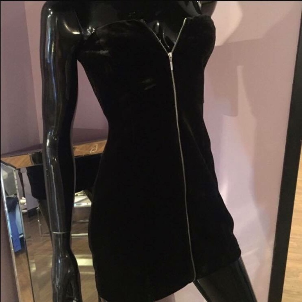 Armani Exchange black velvet minidress size 6