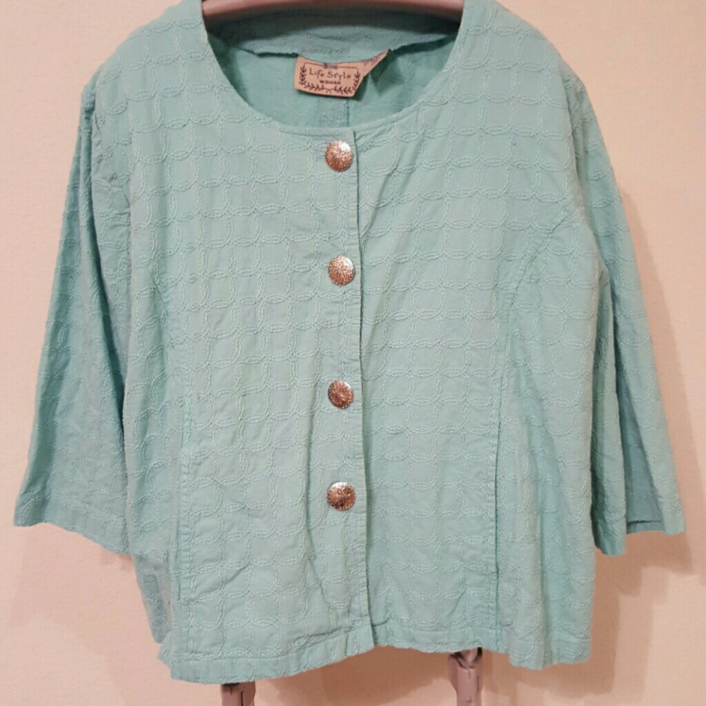 Life Style Woman Light Green Jacket - Picture 2 of 7
