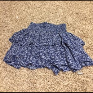 A blue and white skirt
