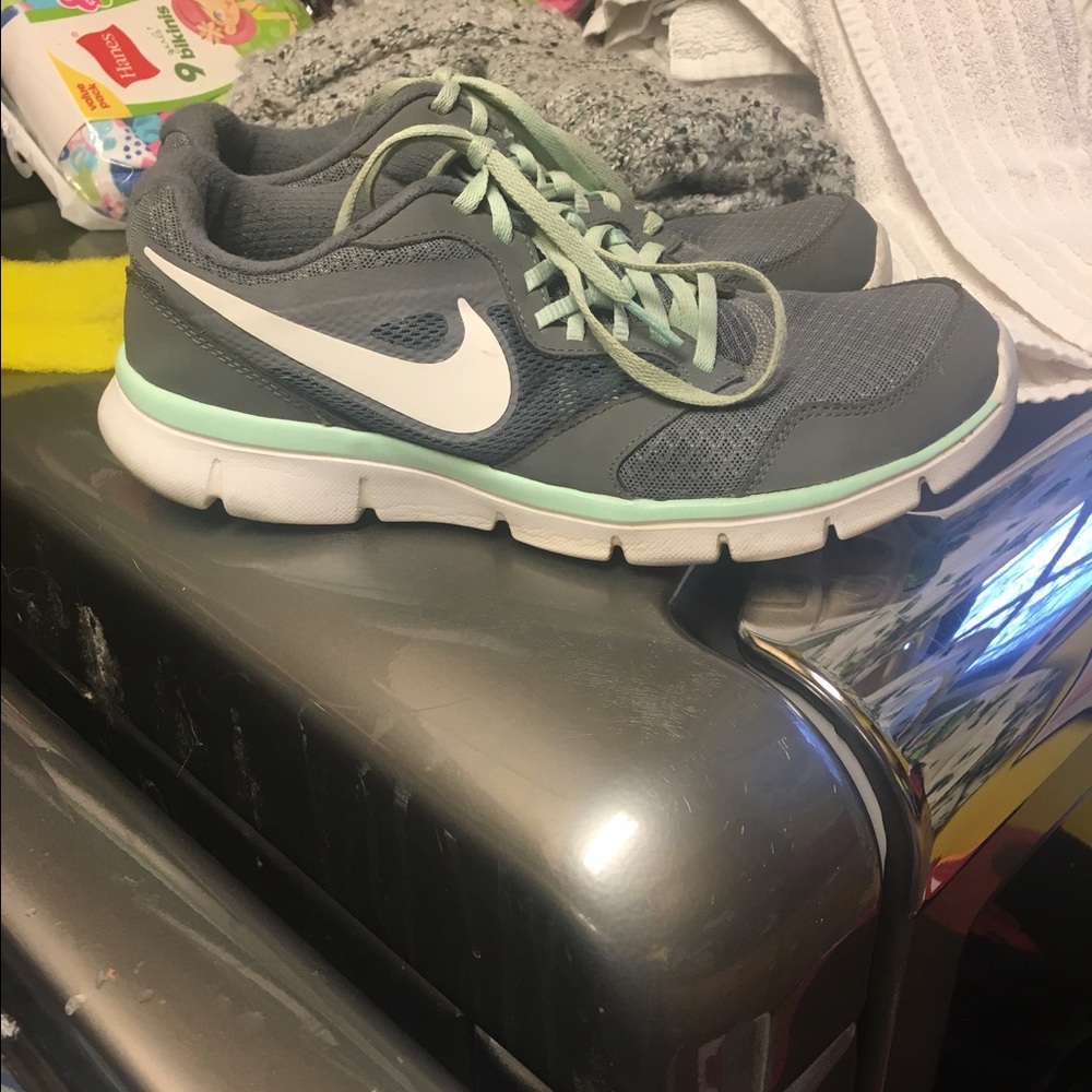 Grey and Mint Green Nikes