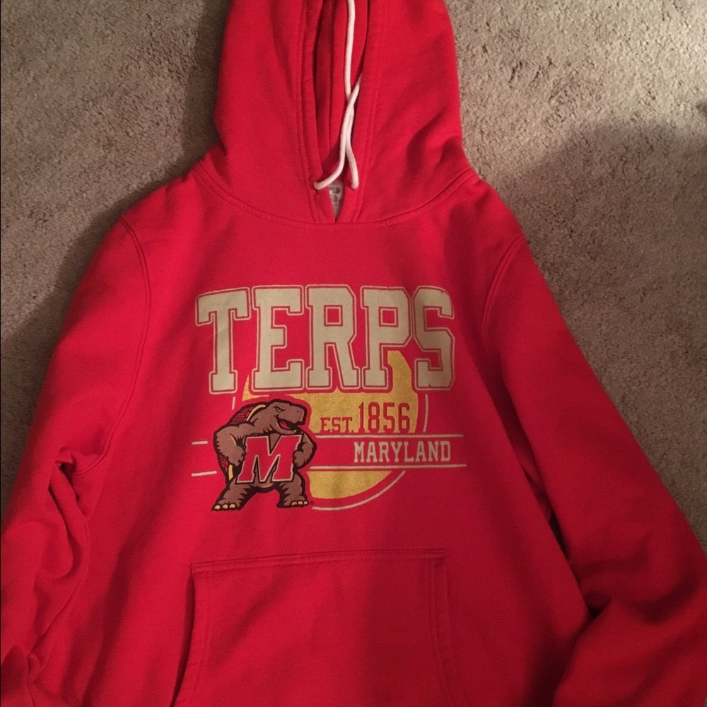 Maryland Terps Hooded Sweatshiit. Authentic