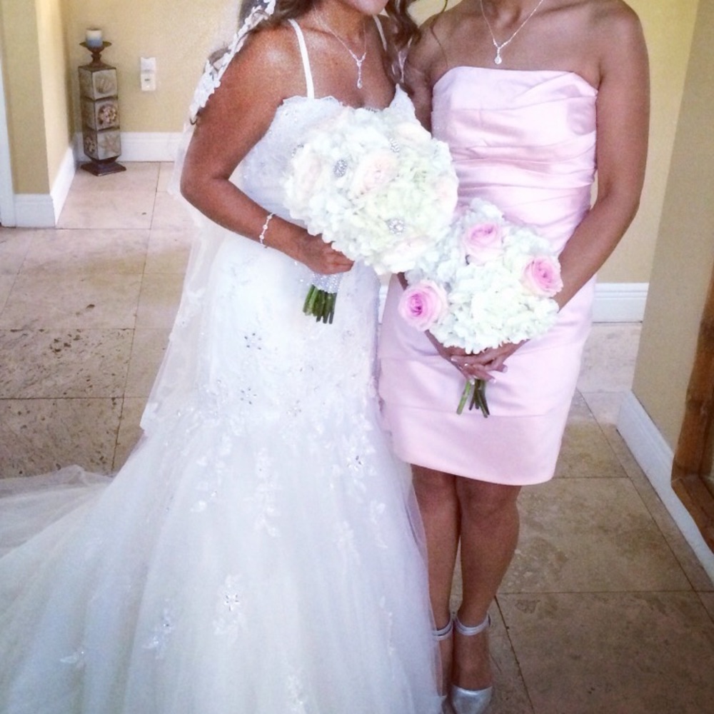 David's bridal strapless bridesmaids dress