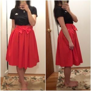 Red Midi Skirt