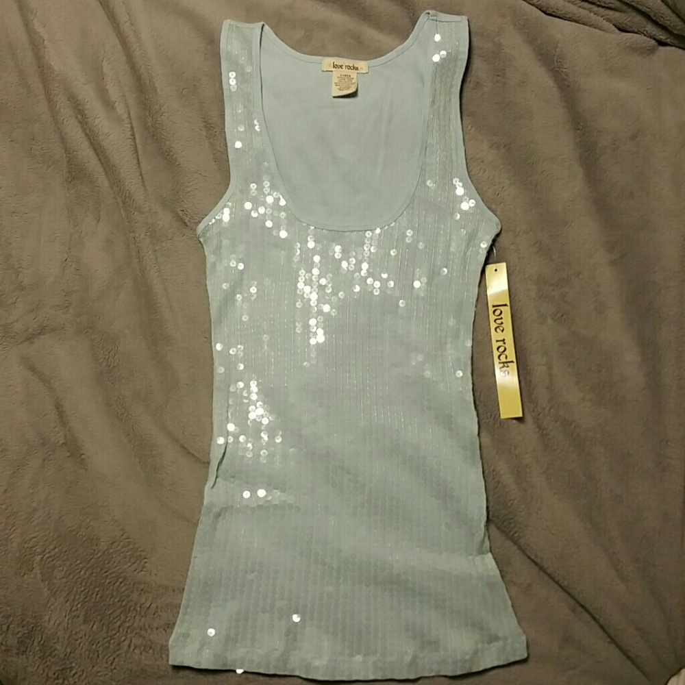 NWT! Love Rocks sequin tank top