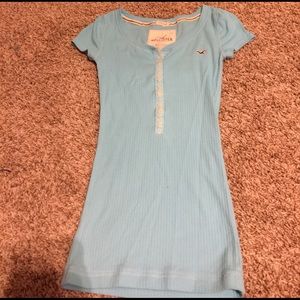 A short sleeve long slim fit shirt