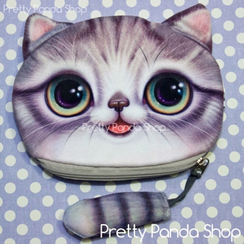 Kawaii kitty cat zip pouch