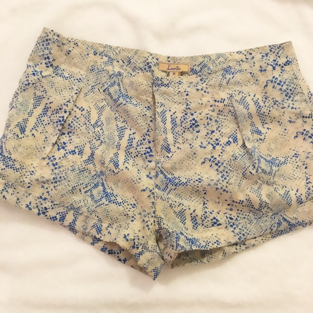 Peach & Blue Python Print Shorts - image 4