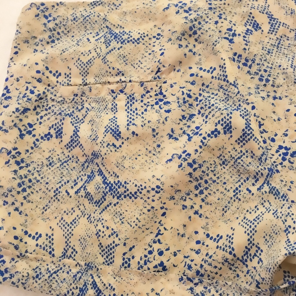Peach & Blue Python Print Shorts - image 6