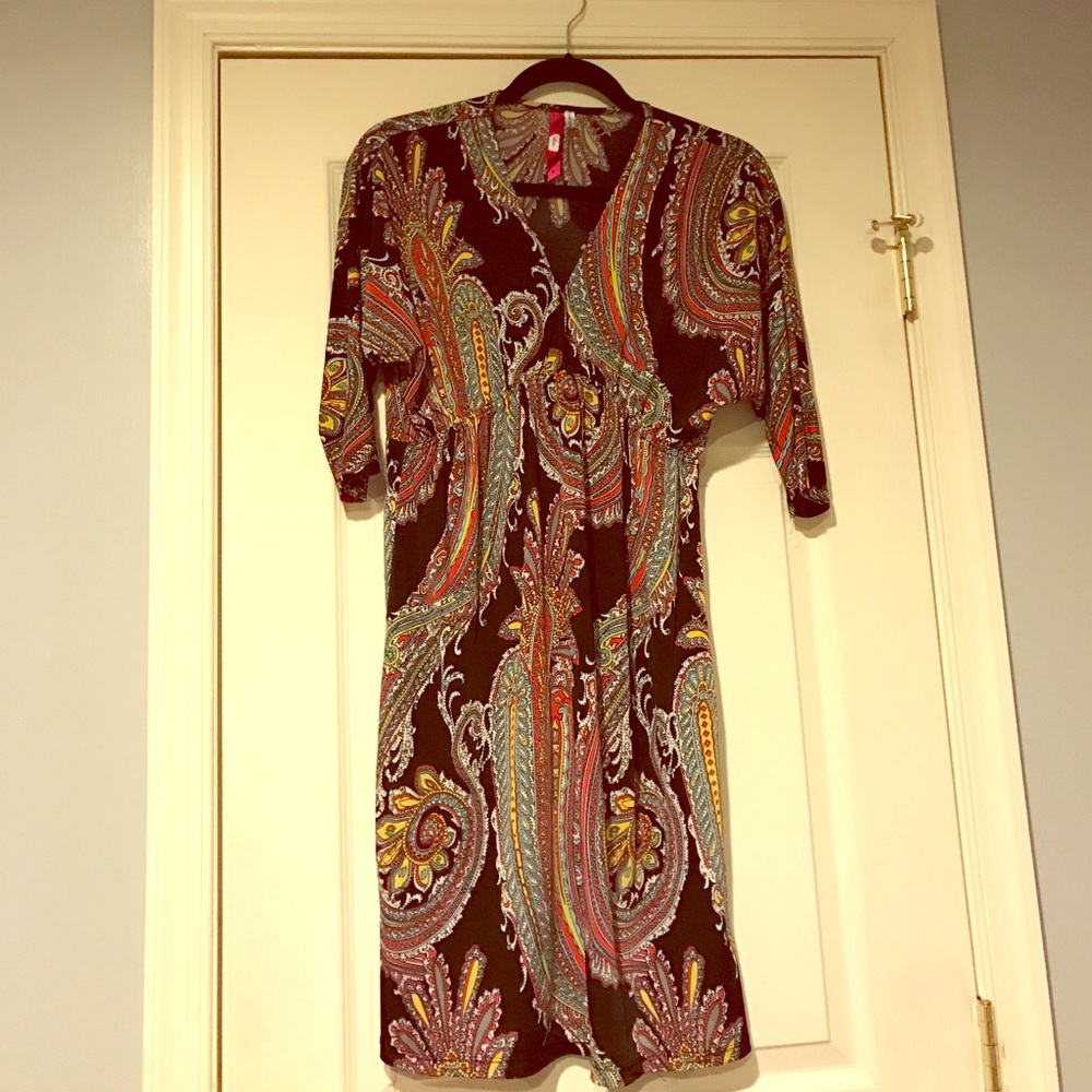 Paisley Print Patterned Black Midi.