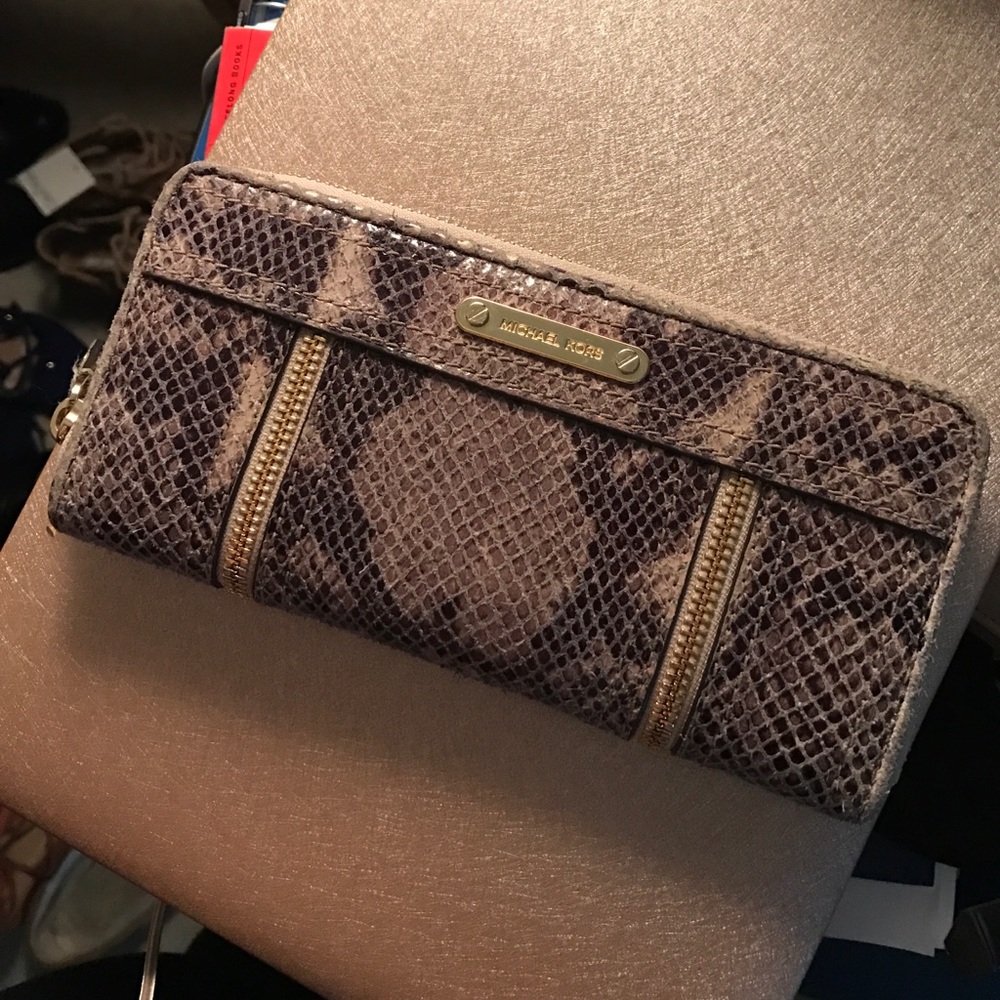 Michael Kors Snakeskin Continental Wallet