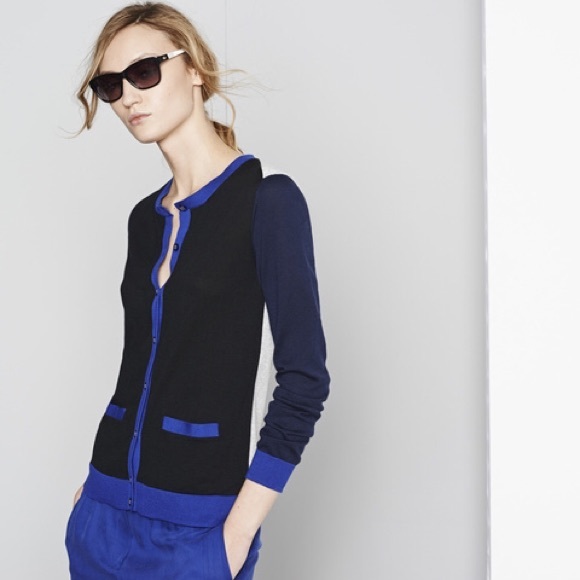 LACOSTE Long Sleeve Colorblock Button Down Cardi - Picture 2 of 8