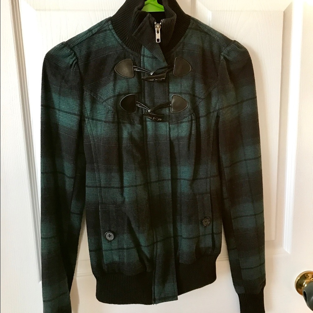 NWT - Rubbish Plaid Full Zip-up Jacket; size XS.