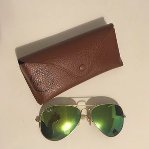 NEW GREEN RAYBAN AVIATORS