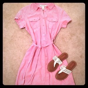 Perfectly casual linen button front dress