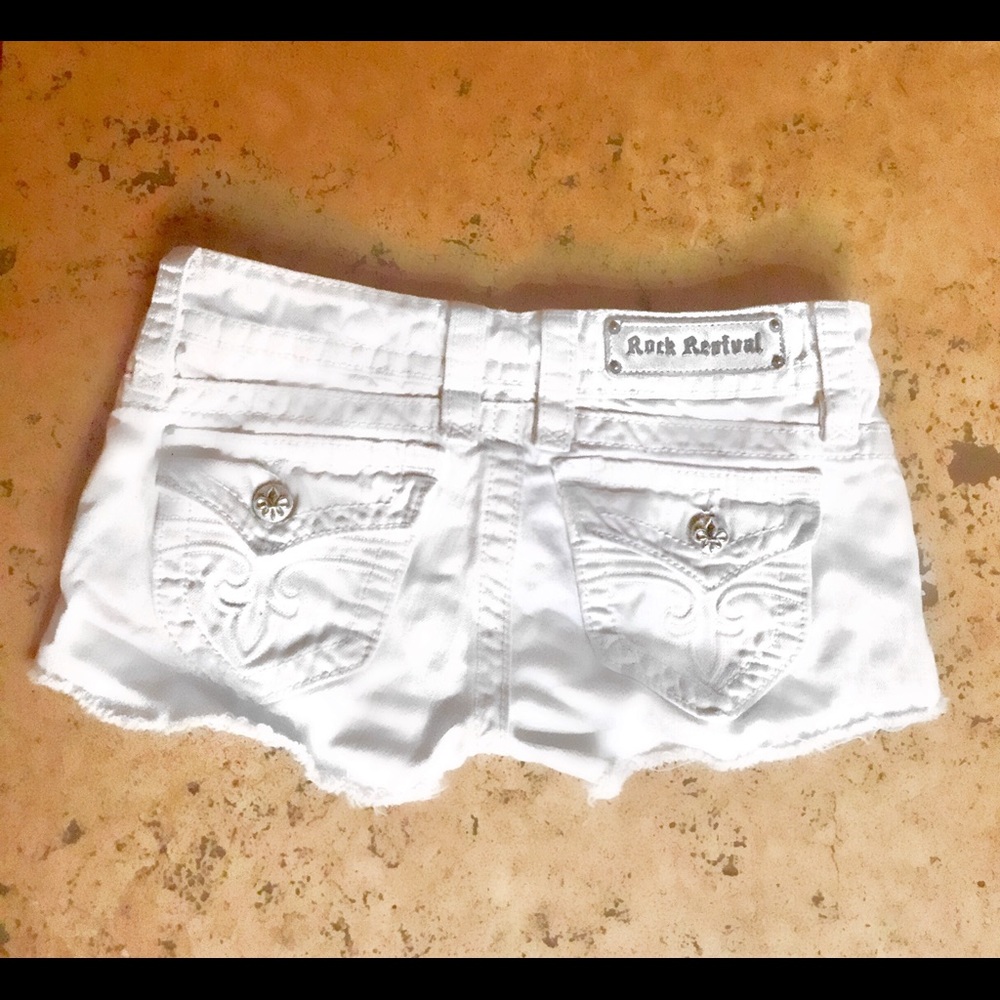 Rock Revival White Denim Shorts
