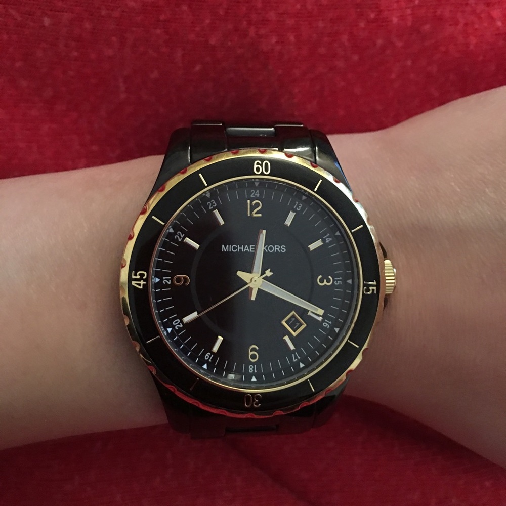 MICHAEL KORS Black/Gold Watch