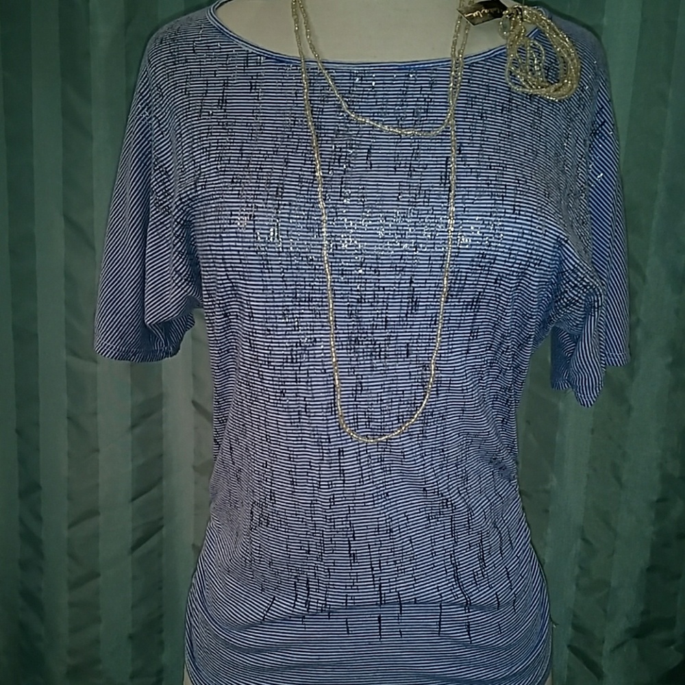 Stripped top and cookie lee jewlery bundle.