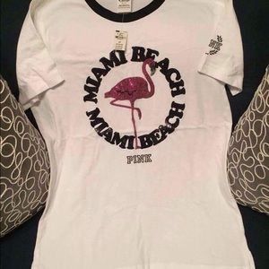 New with tags sequin flamingo PINK VS shirt
