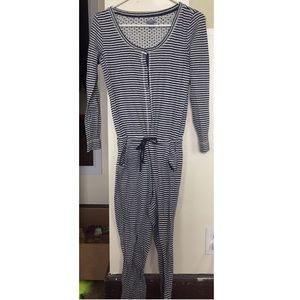 American Eagle blue and white stripped onesie