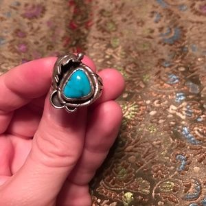 Sterling silver Navajo turquoise ring