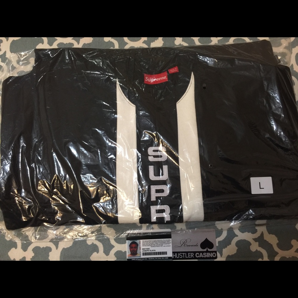 Supreme Vertical Logo Panel Crewneck Sz Large