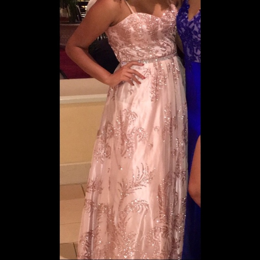 Beautiful, pink and rose gold prom dress