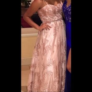 Beautiful, pink and rose gold prom dress