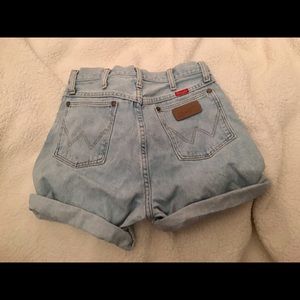 Light wash high waisted shorts