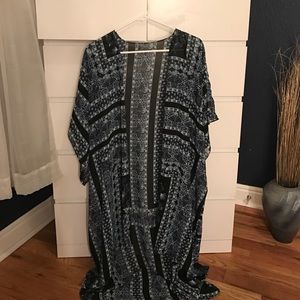 Floor Length Blue Kimono