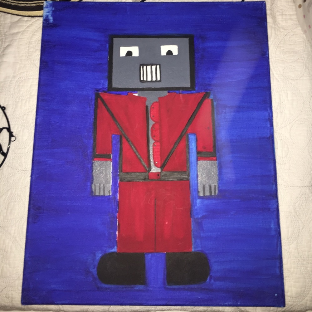 Michael Jackson robot painting