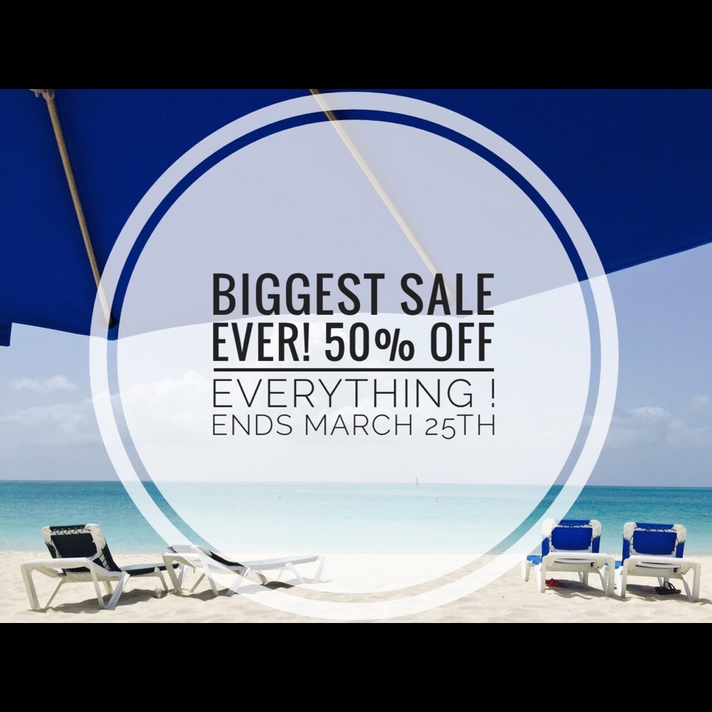 50% off everything in my closet! Get it now !