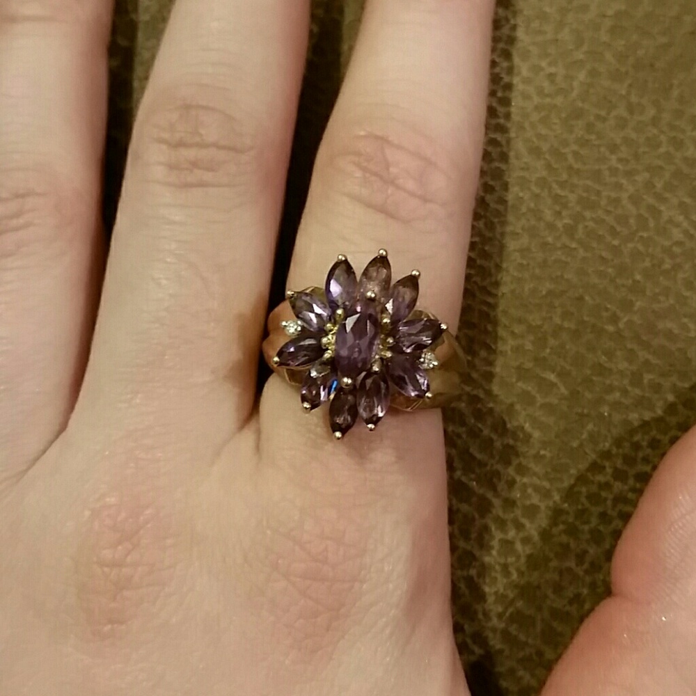 Purple floral ring
