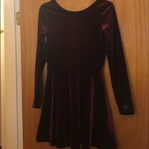 Burgundy velvet dress