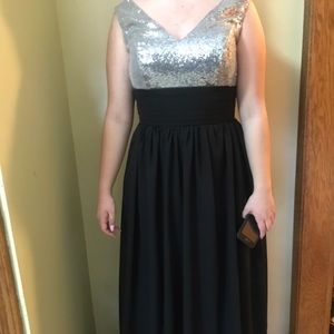 Silver & Black Prom Dress