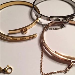 Gold Safety Chain Bangle Bracelet