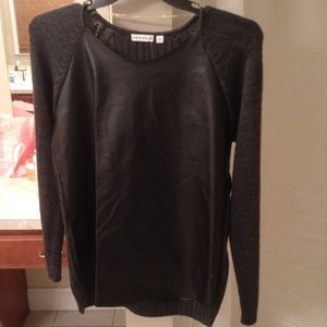 NWT Leather & Knit Sweater