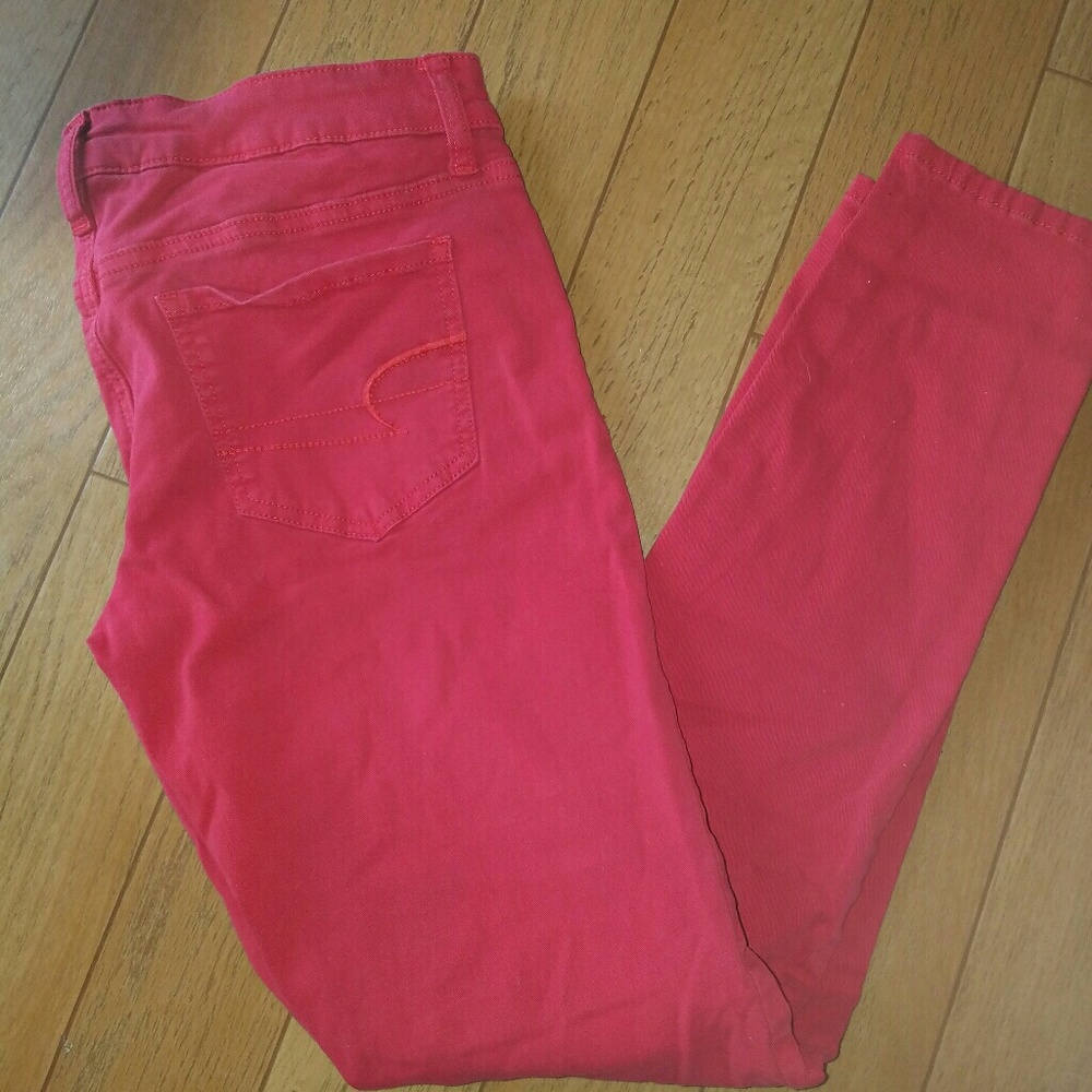 American Eagle Red Jeggings