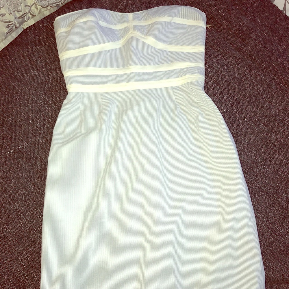 Abaeté Pinstripe Strapless Dress Size 10