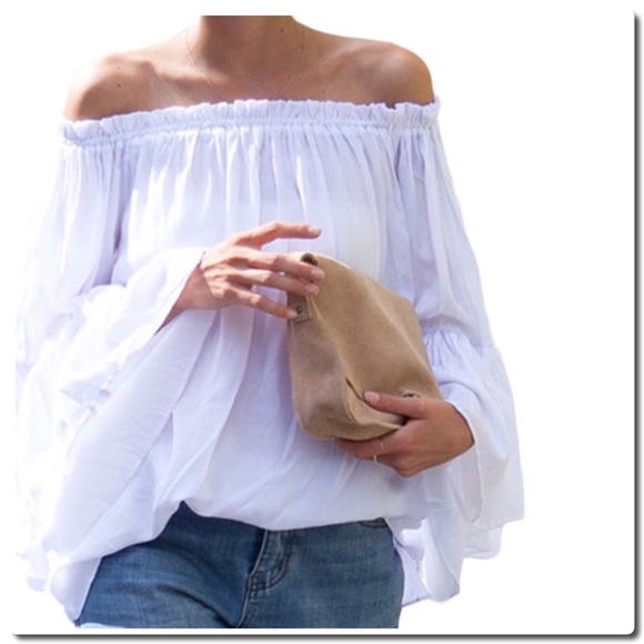 Host Pick White  Boat Neck Loose Blouse- - Picture 3 of 5