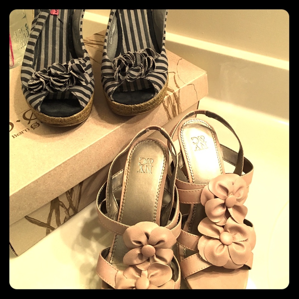 Bundle!  Ladies wedge sandals.