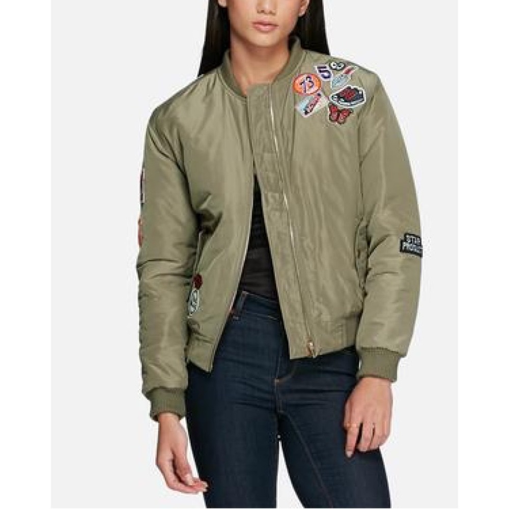 Patched Bomber Jacket