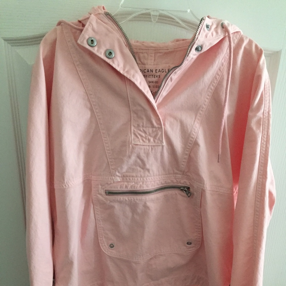 NWOT! AE Pink high low quarter zip jacket